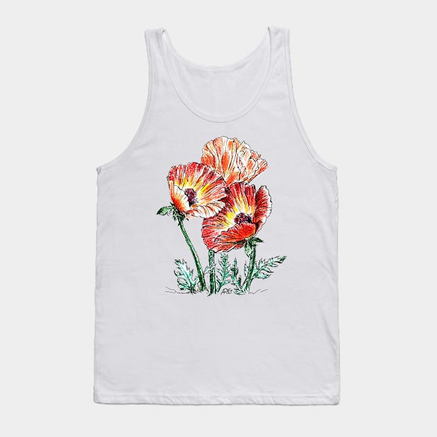 Grandma's Memorial Day Poppies Tank Top by ShiningLightGallery